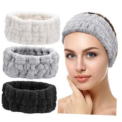 Chuangdi 3 Piezas Diadema Spa para Mujer Maquillaje Facial Negro, Blanco, Gris Claro Foto 1 de 4