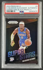 SHAI GILGEOUS-ALEXANDER PSA AUTH 2024 PANINI PRIZM DECA #8 SUPERSTARS BLACK 1/1 - Picture 1 of 2