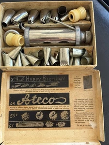 Vintage Glasur Set ATECO Kuchen Ornament Werkzeug mit Anleitung  - Bild 1 von 2