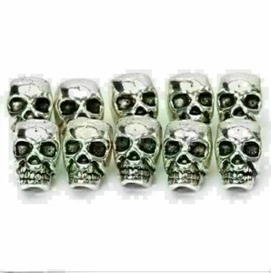 10 Tibet Silver Antique Steampunk Skull Spacer Bead DIY JEWELRY CRAFT FINGDINGS - Picture 1 of 5