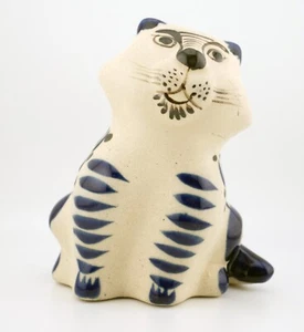 Very Cute Tonala Mexico Stoneware Cat Figurine - Foto 1 di 5