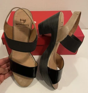 "Scarpe eleganti da donna in pelle e pelle verniciata taglia 40 made in Spain "MERAVIGLIE" - Foto 1 di 8