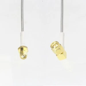 SMA male 90° to female RG405 .086" RF Flexible Semi-Rigid extension Jumper 4~40" - Picture 1 of 4