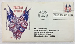 San Francisco CA Flags First Day Issue Stamped Envelope Dec 8 1973 10 Cent - Picture 1 of 8
