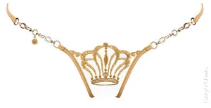 LUCKY CHEEKS Sonderpreis Luxury String QUEEN OF LOVE Gold - LC161QLG_gold Gr. XS - Picture 1 of 7