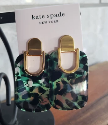 kate spade- Sedgewick- Statement Stud Earrings- Green Multi- NWT- $58 - Image 1 of 4