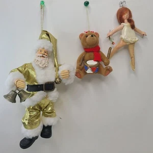 Adornos Colgantes Mixtos Vintage Árbol de Navidad Oro Santa Bear TAMBOR Bailarina 3 - Imagen 1 de 14