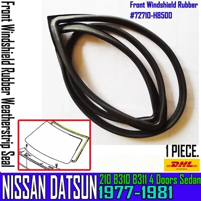 For NISSAN DATSUN 210 SUNNY B310 B311 Front Windshield Weatherstrip Glass Rubber - Image 1 of 4