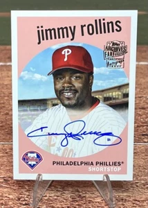 Jimmy Rollins 2023 Topps Archives Fan Favorites Premium 1959 Throwback Auto /50 - Picture 1 of 3