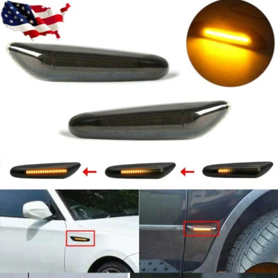 2x Luces ahumadas secuenciales Lámpara de señal de giro para BMW E90 E91 E92 E93 LED Marcador Foto 1 de 4
