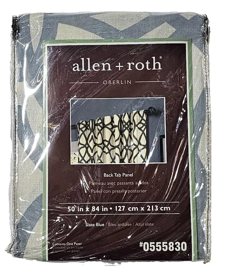 Allen Roth Oberlin Back Tab Panel 50x84in Slate Blue 0555830 - Image 1 of 1