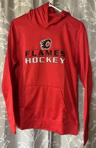 NHL Calgary Flames Hockey Hooded Sweatshirt  Youth XL 18 Cover
