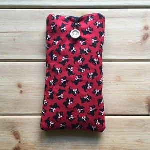 FOR HUAWEI P40 PRO/ P30 / V9 HANDMADE PHONE CASE FABRIC AND SMALL POCKET PUPPIES - Picture 1 of 4