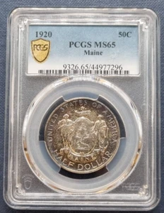 1920 Maine Commemorative Half Dollar PCGS MS65 ++ TONED ++ UNCIRCULATED #91070 - Picture 1 of 4