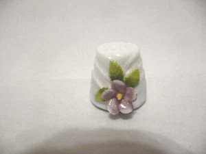 THIMBLE VINTAGE BONE CHINA ENESCO BONNET W/PURPLE FLOWER AFFIXED - Picture 1 of 5