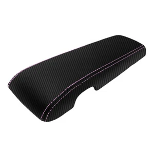 Console Armrest PVC Carbon Cover for Dodge Dakota 2008-2011 Pink Stitch - Picture 1 of 8