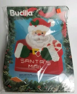 Bucilla 61173 Santa’s Mail Santa Card Holder 1994 Vintage Cross Stitch Hand - Image 1 of 4