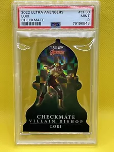 2022 MARVEL FLEER ULTRA AVENGERS CHECKMATE VILLAIN BISHOP #CP-30 LOKI PSA 9 - Picture 1 of 2