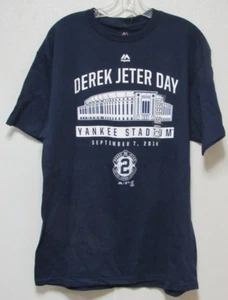 Camiseta azul de los Yankees de Nueva York Derek Jeter Day at Yankee Stadium talla grande - Imagen 1 de 5