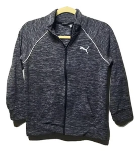 Puma Full Zip Blue Heather Fleece Jacket Unisex  L(12-14) Activewear - Picture 1 of 4