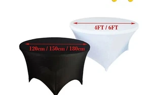 Mantel redondo de spandex de 5 pies - decoración de mesa de ajuste ajustado - versátil para todas las ocasiones - Imagen 1 de 5