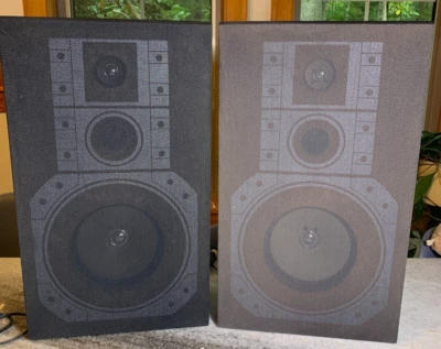 Vintage 1980s 80s 1990s 90s Bookshelf Stereo Speakers RCA Plug (or Raw Wire)! - Image 1 of 4