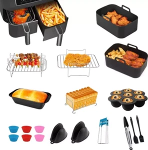 19Tlg Zubehör Airfryer Heißluftfritteuse für Ninja Foodi AF400EU AF300EU AF500EU - Bild 1 von 23