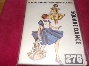 🌼 AUTHENTIC PATTERNS #276 - LADIES SQUARE DANCE DRESS & BIB PATTERN  5-7-9  FF