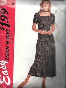 Vintage Stitch 'n Save #7038 Misses' Semi-fitted Dress Size 8-14 UC - Picture 1 of 2