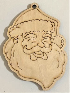 Fertig zum Bemalen Holzform - #001 - Weihnachtsmannkopf - kostenloser Versand - Bild 1 von 1
