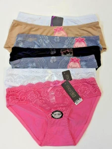 7 Women Briefs Panties Bikini Panties Lingerie Underwear Satin Silky Cool Size M - Picture 1 of 3