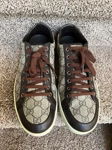 Gucci Herren Braun Monogramm Leder Sneaker. Größe Gucci 11,5 G / US 12,5. - Bild 1 von 15