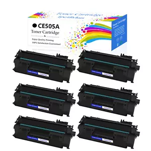 6PK CE505A Toner Cartridge Compatible with HP LaserJet P2030 P2035 P2050 Printer - Picture 1 of 12