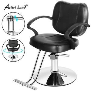 Artist Hand Black Classic Hydraulic Barber Chair Hair Styling Salon Beauty Spa - Picture 1 of 12