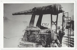 1917 WWI era Coast Artillery Giant Rifle Gun - REAL PHOTO Military Postcard - Picture 1 of 2