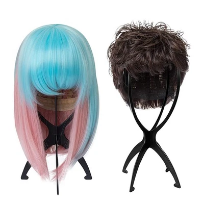 6-Pack Wig Stand Holder Portable 14in Women Ballcap Hat Holder Black Plastic - Image 1 of 4