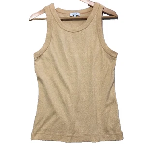 Michael Stars Scoop Neck Tank Top Womens Gold Shine Sparkle XL MADE IN USA - Picture 1 of 7
