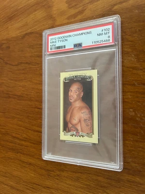 RARE Mike Tyson 2012 GOODWIN CHAMPIONS #102  Boxing CARD PSA 8 MINI - Image 1 of 2