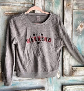 NO BOUNDRIENS WOMENS PRINTED SWEATSHIRT GRAY SIZE S  - Picture 1 of 5