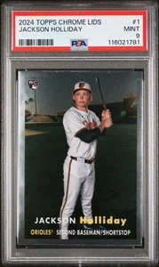 2024 Topps Chrome Lids Mitchell & Ness Jackson Holliday #1 RC Rookie PSA 9 Mint - Picture 1 of 2