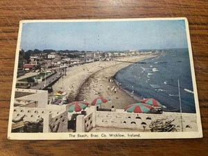Vintage 1959 Postcard The Beach Bray. Co. Wicklow Colour RPPC Ireland Eire Stamp - Picture 1 of 12