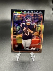 Tarjeta de novato 2024 Topps cromada Caleb Williams refractor RC #202 Chicago Bears - Imagen 1 de 2