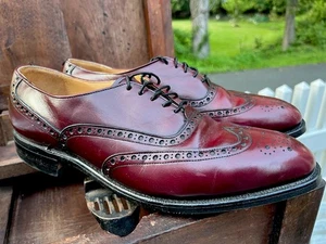 Johnston & Murphy Aristocraft Men's Wingtip Shoe Burgundy Size 9 D Made in USA - Picture 1 of 7