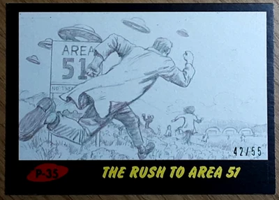 2017 Mars Attack's The Revenge Black Card P35 THE RUSH TO AREA 51. - Image 1 of 3