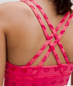 Sujetador deportivo Lululemon Disney Energy Longline rosa Mickey Mouse LW2EEMS talla 8 nuevo con etiquetas - Imagen 1 de 4