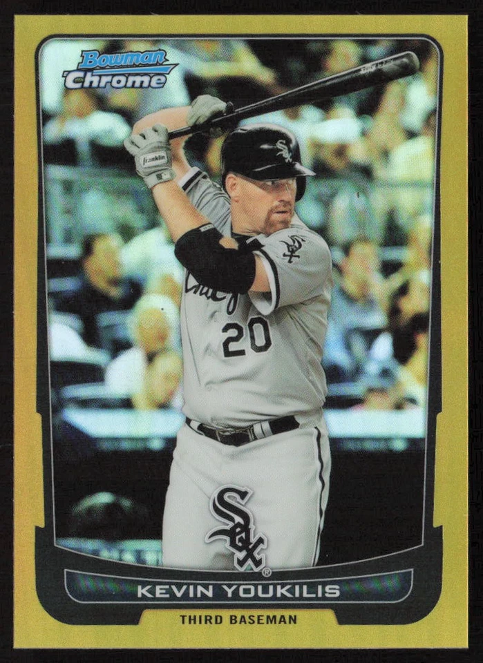 Bowman Chrome Gold Refractors #/50 2012 Kevin Youkilis #72 Chicago White Sox Foto 1 de 2