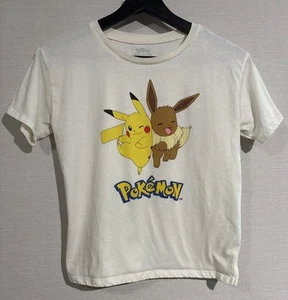 Pokemon Kids Pikachu And Eve T-Shirt White Size Large - Picture 1 of 8