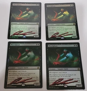 MTG 4 X FOIL BLOODGHAST SHADOW SIGNED BY ARTIST - Picture 1 of 1