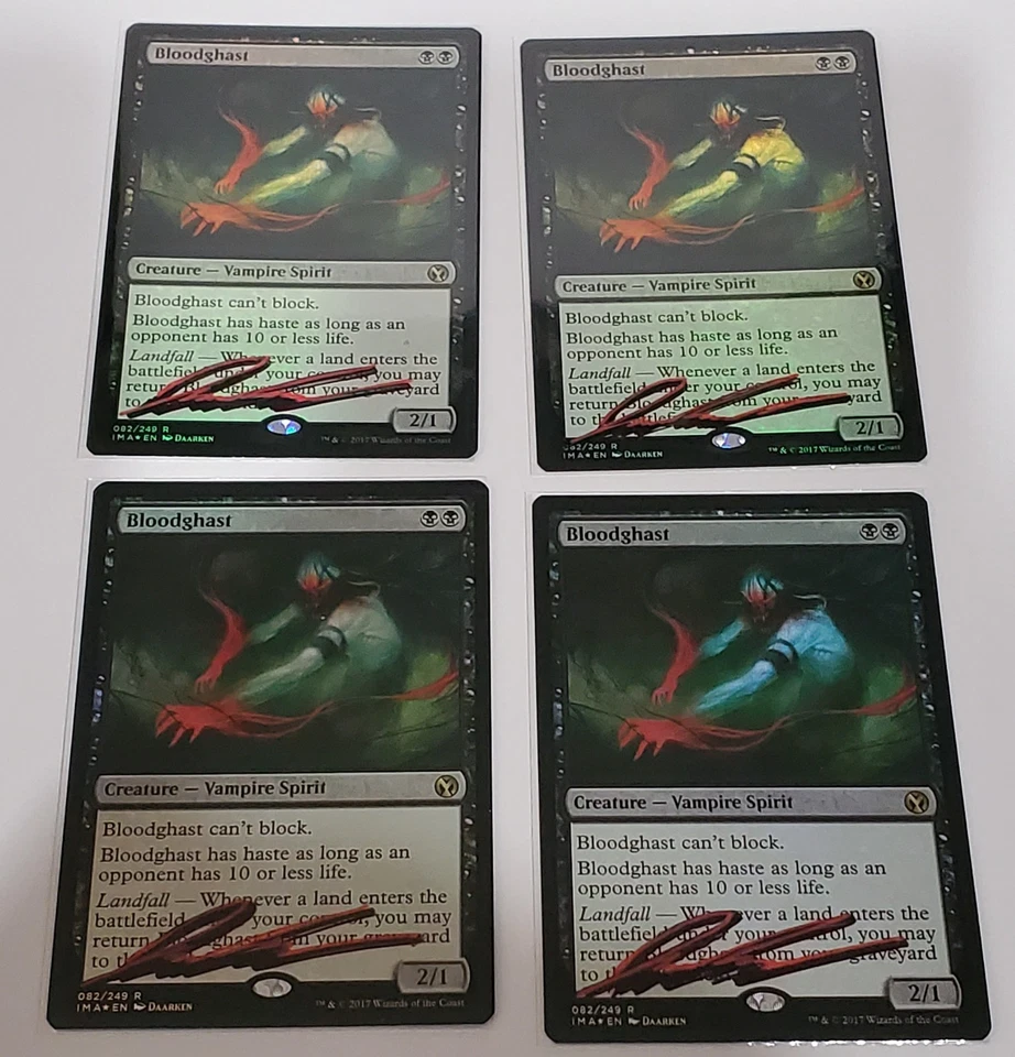 MTG 4 X FOIL BLOODGHAST SHADOW SIGNED BY ARTIST - Image 1 of 1