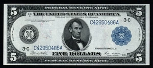 1914 $5 LARGE Size PHILADELPHIA Beautiful CRISP XF+/AU Federal Reserve Note! - Picture 1 of 2